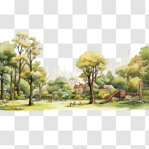 National Hop A Park Day
 - Sunny Nature Park Scene Illustration Transparent PNG