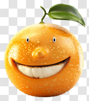 3d Cartoon Fruit - Smiling Orange Cartoon Illustration Transparent PNG