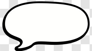 Text Box - Rounded Black And White Speech Bubble Variant Transparent PNG