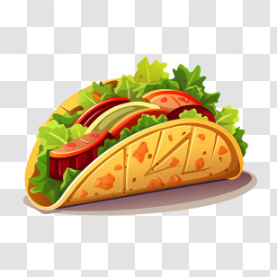National Taco Day
 - Delicious Taco With Vegetables And Crispy Shell Transparent PNG