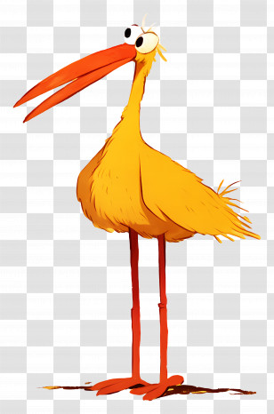 Big Bird - Funny Yellow Cartoon Bird Illustration Transparent PNG
