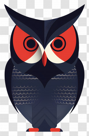 Owl - Stylized Owl In Artistic Design Transparent PNG