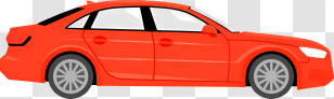Icon - Red Sedan Car Illustration Transparent PNG