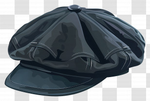 Newsboy Cap - Black Newsboy Cap Transparent PNG