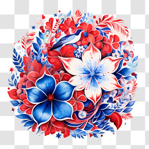 Costa Rica Independence Day - Patriotic Floral Bouquet Transparent PNG