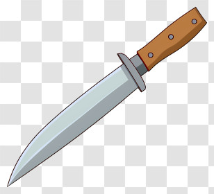 Knife - Knife With Wooden Handle Illustration Transparent PNG