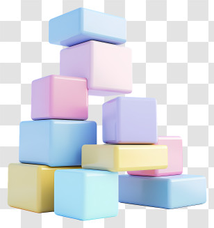 Building Blocks - Pastel Stacked Blocks Illustration Transparent PNG
