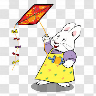 Max Ruby - Bunny Flying Kite Transparent PNG
