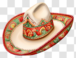 Cowboy Hat - Colorful Traditional Mexican Sombrero Transparent PNG
