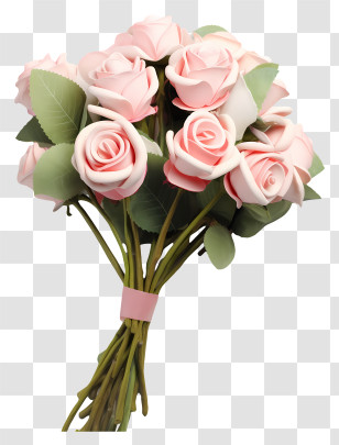 Pink Roses - Beautiful Bouquet Of Pink Roses Transparent PNG