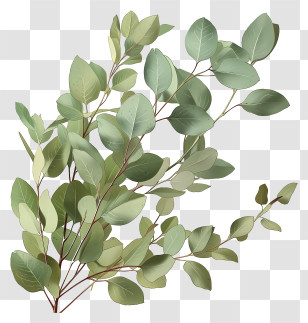 Eucalyptus - Elegant Eucalyptus Branch Illustration Transparent PNG