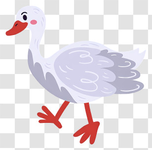 Goose - Cute White Goose Cartoon Transparent PNG