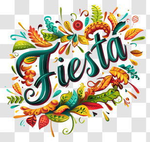 Fiesta - Colorful Fiesta Text Transparent PNG