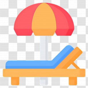 Beach Umbrella - Icon Of Beach Chair And Umbrella Transparent PNG