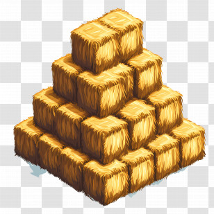 Stack Of Hay - Illustration Of Stacked Hay Bales Transparent PNG