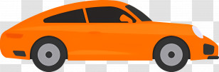 Cartoon Car - Orange Sports Car Illustration Transparent PNG