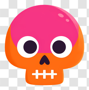 Kawaii Halloween Skull - Colorful Skull Cartoon Transparent PNG
