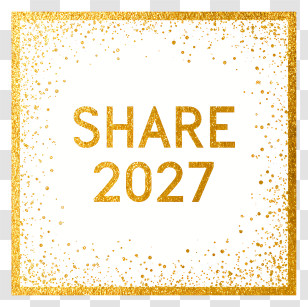 Share 2027 - SHARE 2027 Gold Glitter Badge Transparent PNG