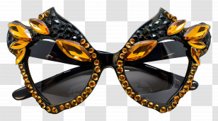 Sunglass Design - Decorative Glasses With Jewels Illustration Transparent PNG