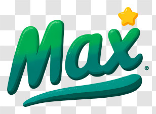 Max Logo - Max Green Logo With Star Transparent PNG