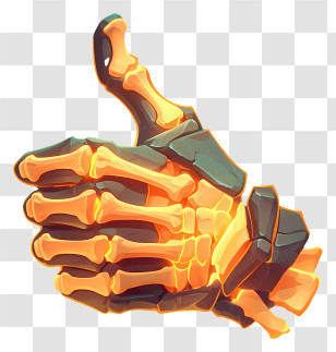Skeleton Hand - Glowing Skeleton Thumbs Up Transparent PNG