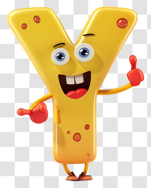 3d Cartoon Alphabet Letter - Happy Cartoon Letter Y Transparent PNG