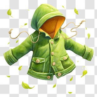 Floating Green Jacket - Green Hooded Jacket Transparent PNG