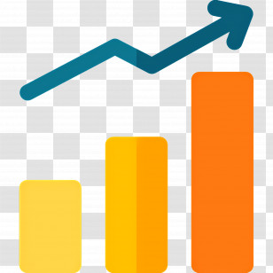 Growth Arrow - Bar Chart Illustration With Upward Trend Transparent PNG