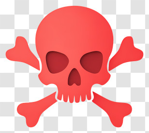 Spooky Skull Bone - Red Skull And Crossbones Symbol Transparent PNG