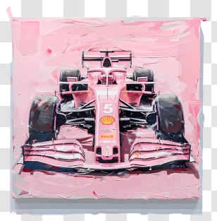 Formula 1 Car - Pink Formula 1 Car With Number 5 Transparent PNG