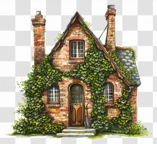 Brick House - Small Cute Doodle House Transparent PNG
