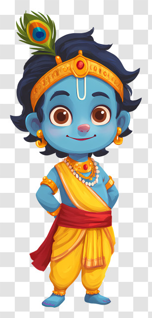 Lord Krishna - Smiling Little Krishna Full-Body Transparent PNG