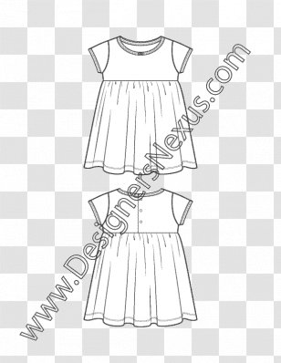Premium Vector | Girls kids dress with short pant front and back view flat  sketch vector template