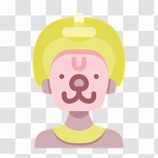 Hanuman - Cartoon Dog Figure With Yellow Helmet Transparent PNG