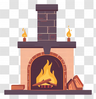 Fireplace - Cozy Fireplace With Burning Flames Transparent PNG