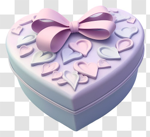 Heart Shaped Box - Heart-Shaped Gift Box With Decorative Bow Transparent PNG