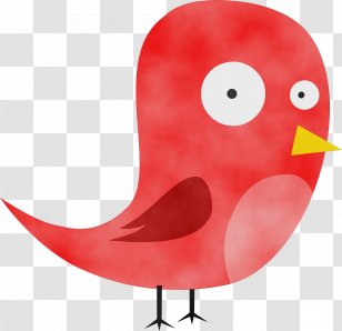 Red Bird Clip Art Beak Perching - Songbird Transparent PNG