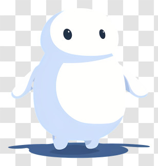 Cute Art - Soft Blue Robot Creature Illustration Transparent PNG