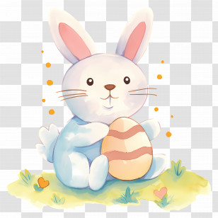 Easter Bunny - Easter Bunny Holding Egg Transparent PNG