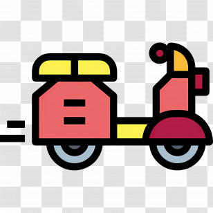 Vintage Motorcycle - Colorful Delivery Scooter Icon Transparent PNG