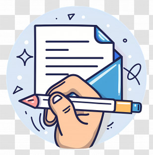 Pen Pal - Hand Holding Paper And Pencil Transparent PNG