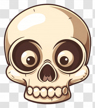 Halloween Skull - Cartoon Skull Illustration For Halloween Transparent PNG