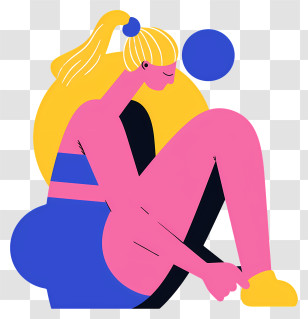 Beach Volleyball - Colorful Abstract Person Illustration Transparent PNG