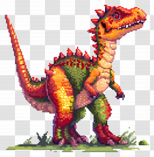 Pixel Dinosaur - Pixel Art Dinosaur Illustration Transparent PNG