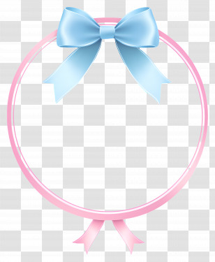 Round Frame - Pink And Blue Ribbon Frame Transparent PNG