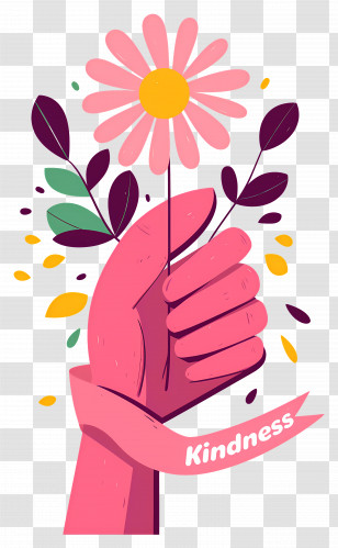 World Kindness Day - Hand Holding Flower Symbolizing Kindness Transparent PNG
