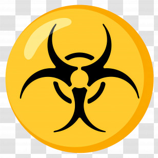 Biohazard Emoji - Biohazard Symbol On Yellow Background Transparent PNG