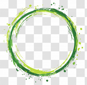 Green Circle Frame - Circular Green Paint Splash Illustration Transparent PNG