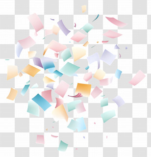 Paper Falling - Vibrant Rainbow Confetti For Celebrations Transparent PNG