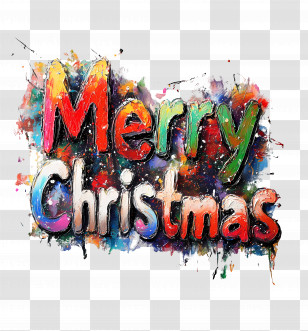 Merry Christmas - Colorful Merry Christmas Greeting Design Transparent PNG